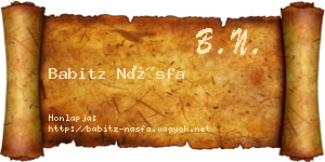 Babitz Násfa névjegykártya